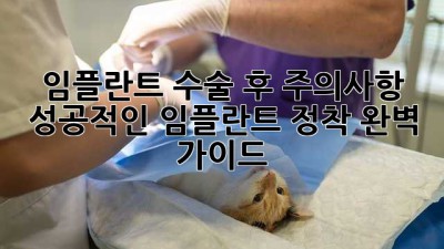 임플란트 수술 후 주의사항: 성공적인 임플란트 정착 완벽 가이드